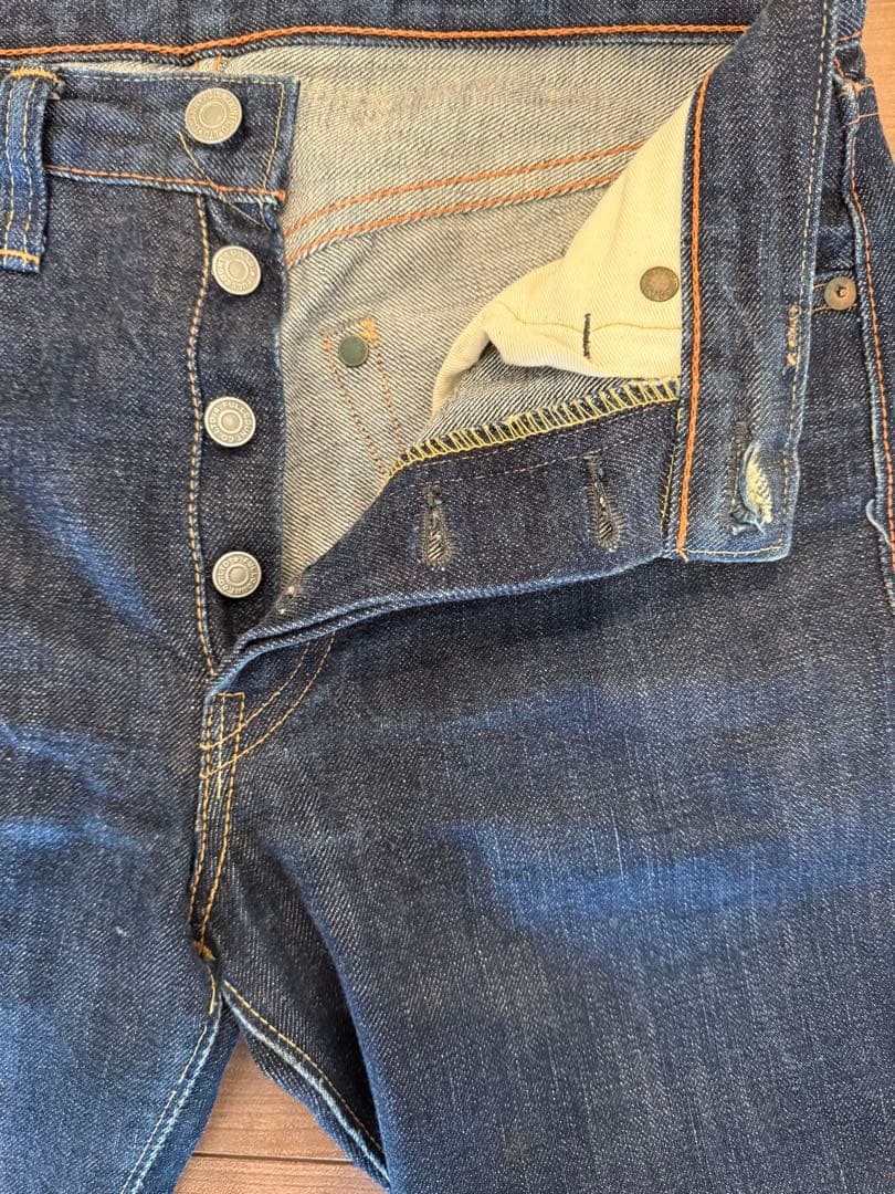 美品　フルカウント 1108 セルビッジ 濃紺 ストレート 革パッチ W27
