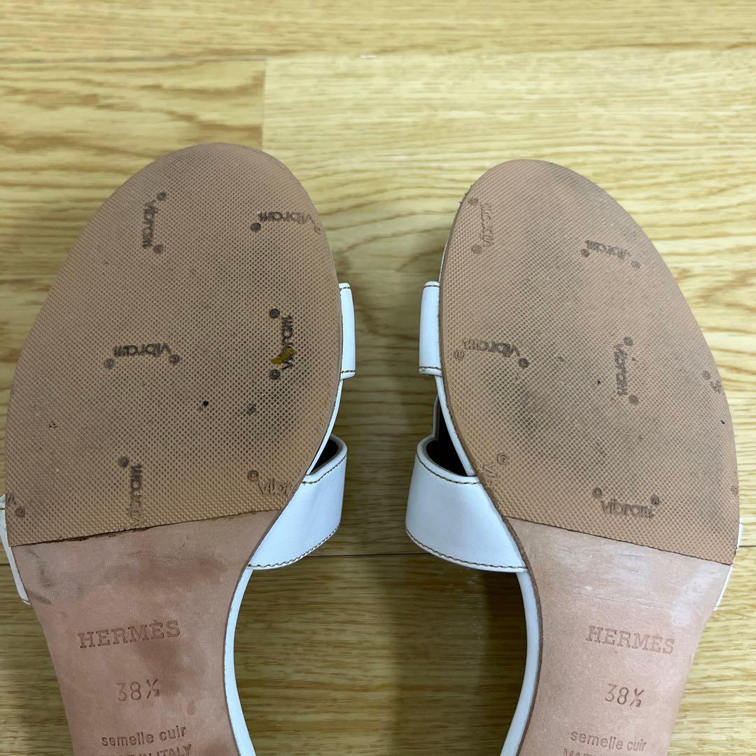 エルメス　HERMES レディースサンダル　オアジス　38 1/2 白