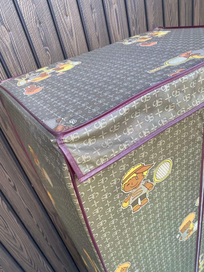 カバー付きワードローブ　レトロ　スチールラック　ビニールクローゼット　ファンシー