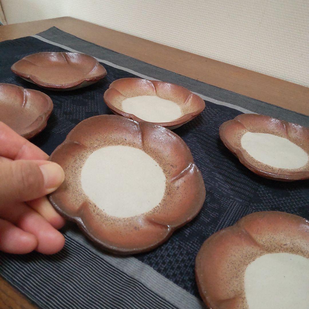 可愛い 梅皿 8枚 備前焼