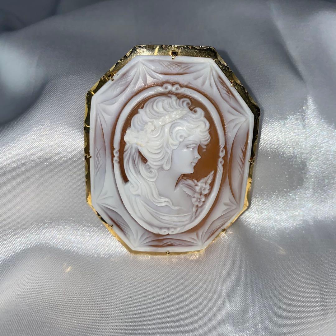 カメオ K18 ペンダントトップ ブローチ 2個セット