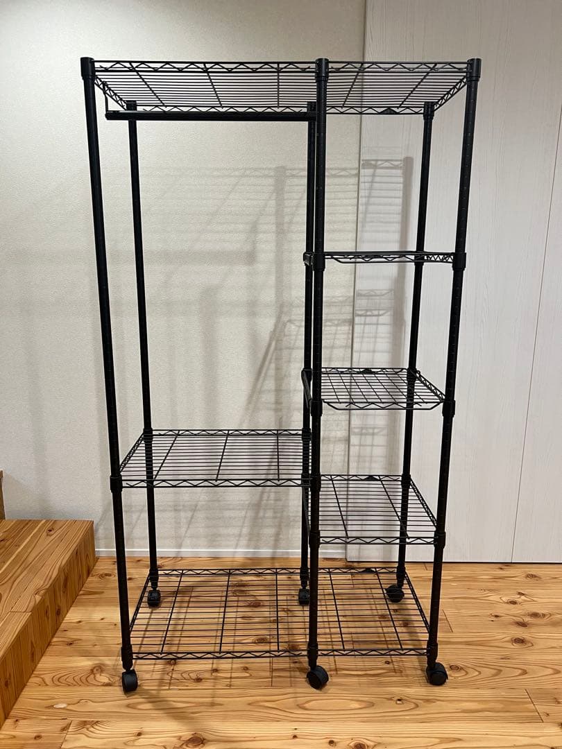 ルミナス　ノワール　スチールラック　ハンガーラック　収納　棚　頑丈　ドウシシャ