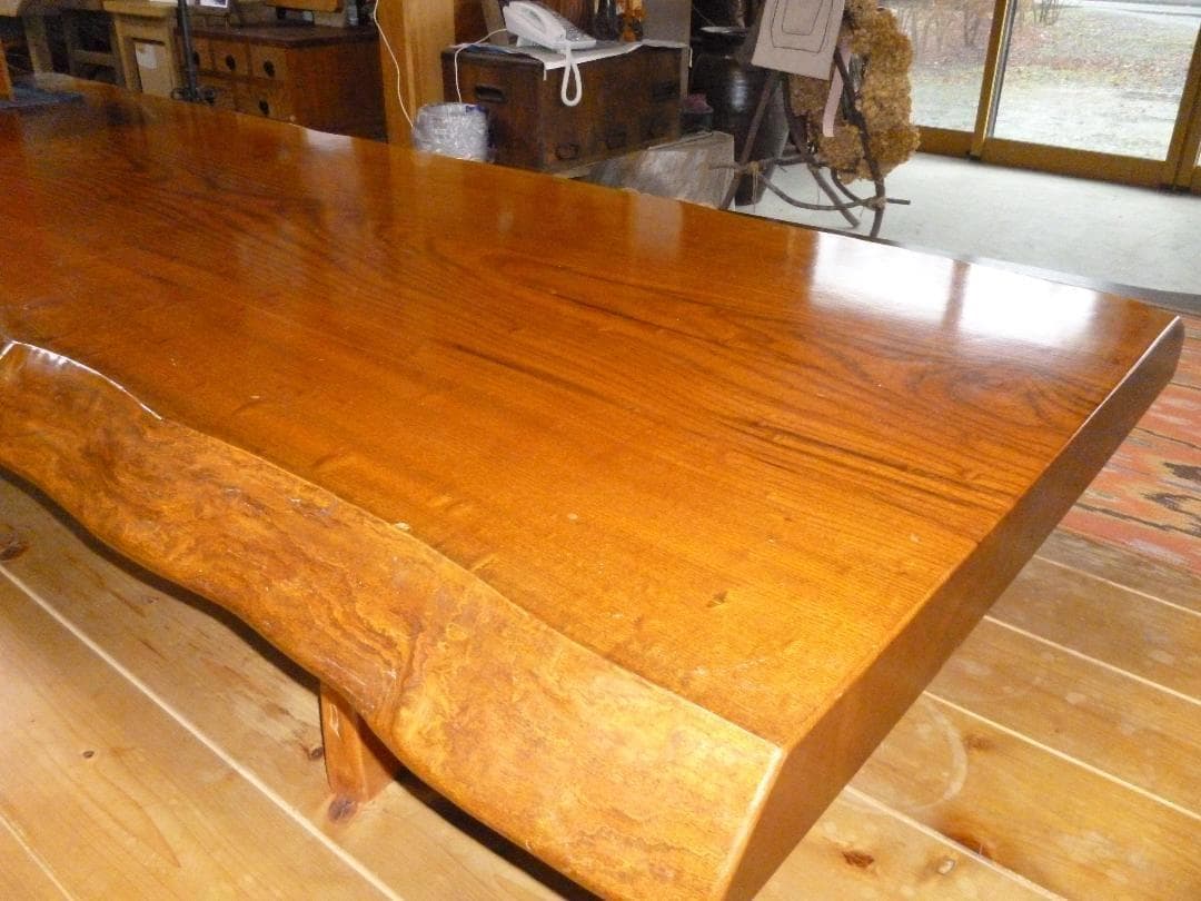 樹齢800年　神代ケヤキ　一枚板　天板　テーブル　玉杢埋もれ木銘木無垢材番号42