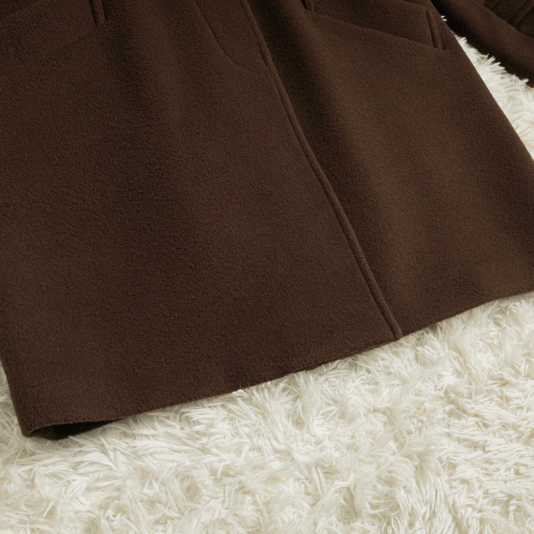 FRAMeWORK ラムウールMIXシャルムバルカラーコート 38 ブラウン