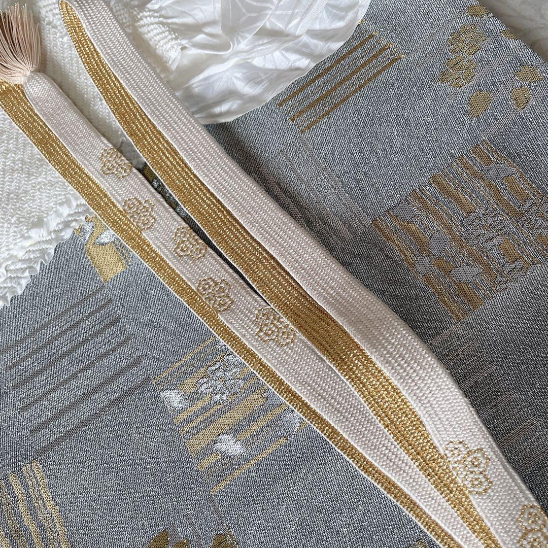 訪問着+長襦袢　フルセット　松葉散らし　手刺繍　着物　付け下げ　Q5