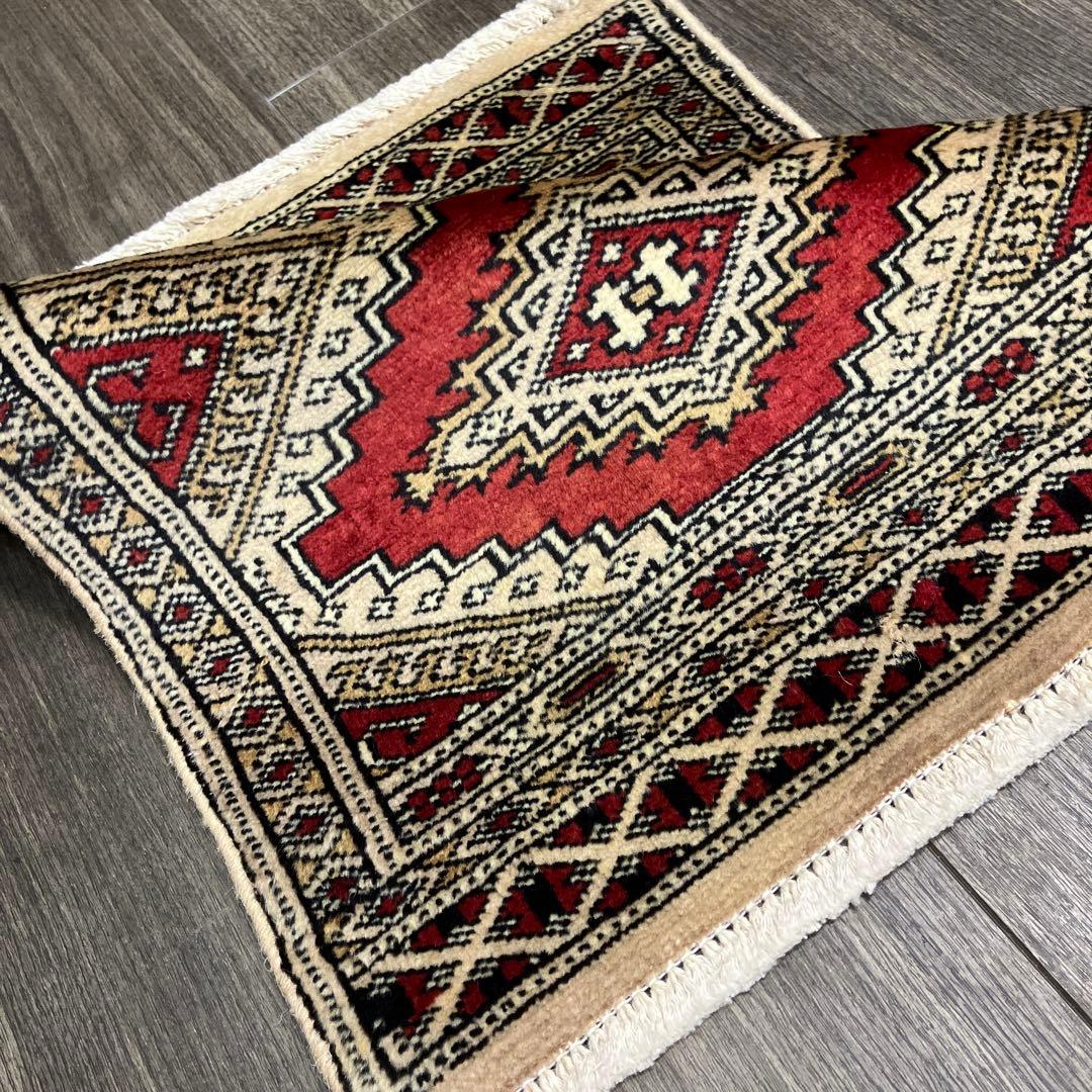 55x44cmトライバルラグ手織り絨毯カシミリヤンヴィンテージ アンテイーク絨毯