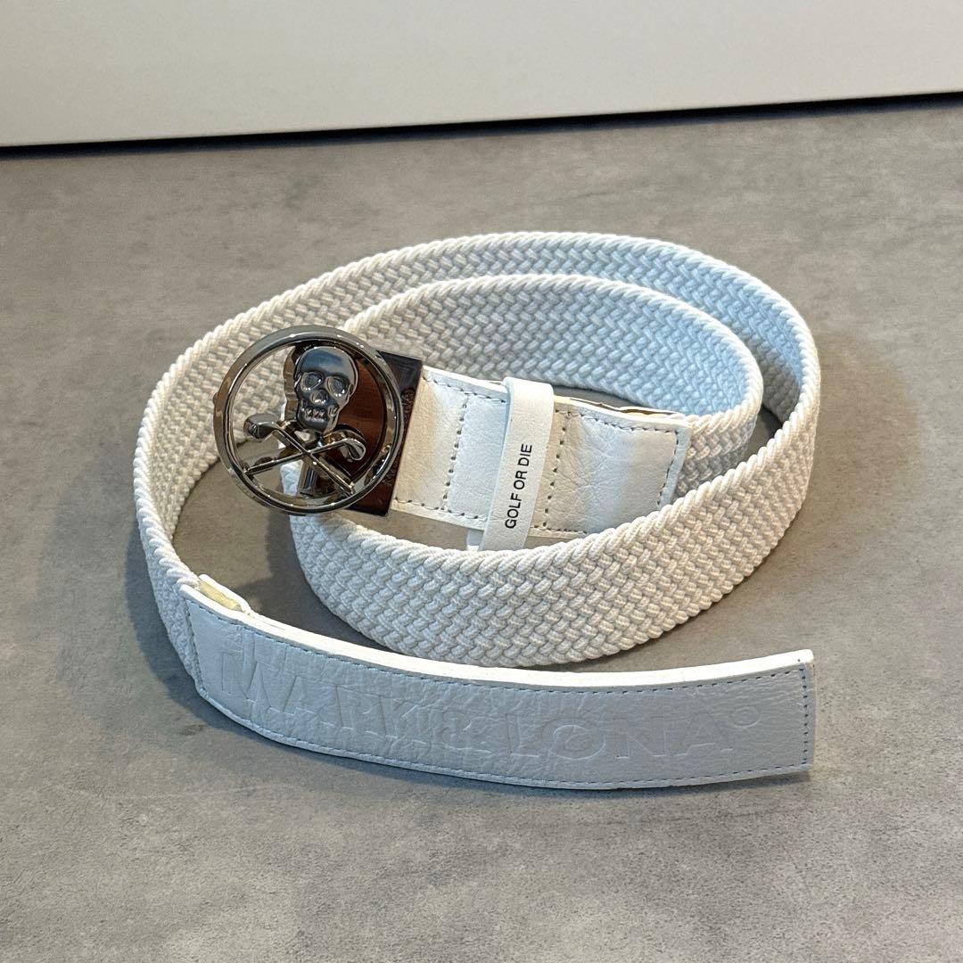 美品 ★ MARK&LONA ベルト レザー 革 ホワイト 正規品
