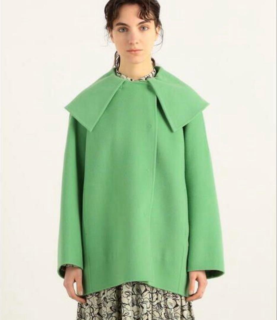 TOMORROWLANDトゥモローランドウールビーバーメルトンビッグカラーコート