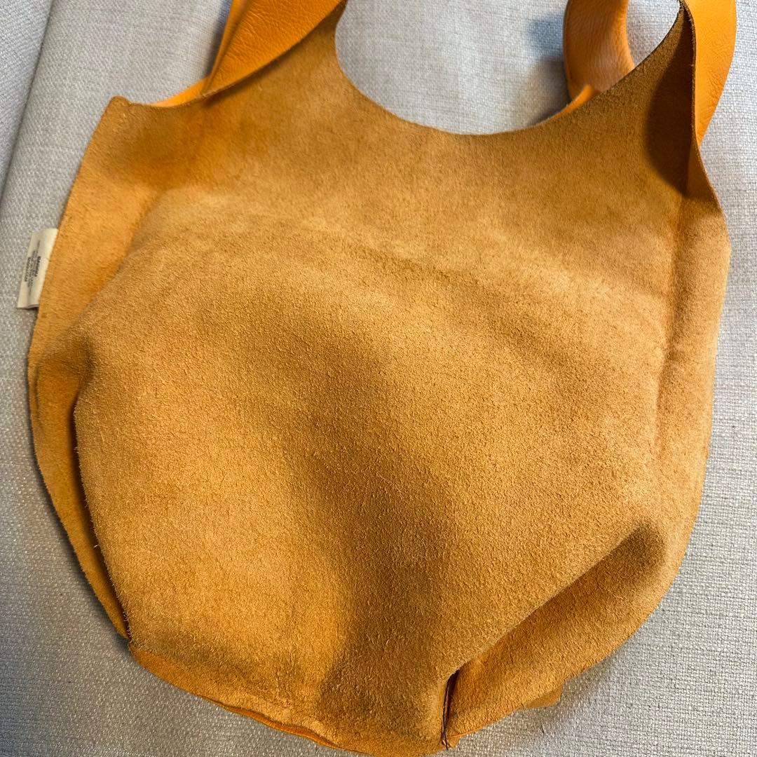 ☆未使用級☆ BAGGU オールレザー　イエロー　エコバッグ