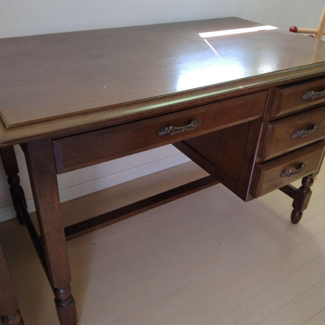 MORIYA 木製クラシックデスク 引き出し付き