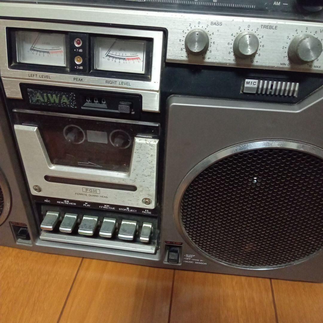 AIWA アイワ 大型ラジカセ CS-80 昭和レトロ ラジカセ通電確認品