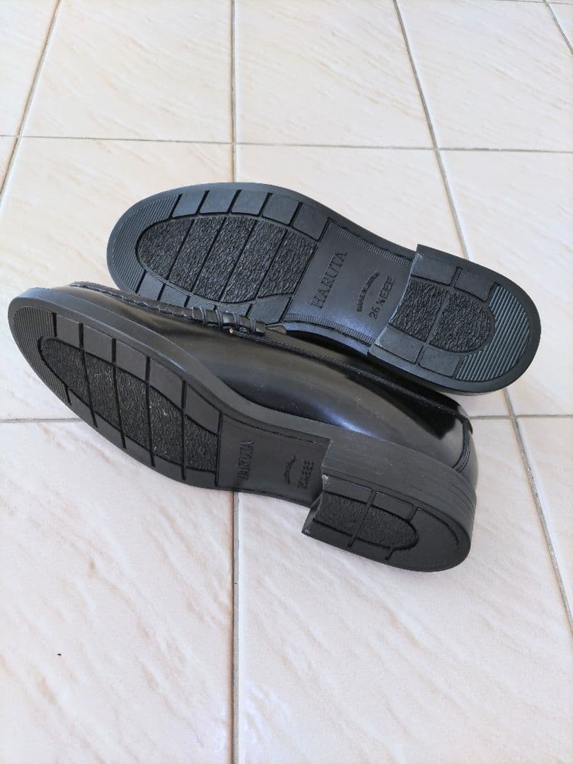 【新品未使用】HARUTAハルタ ブラックレザー ローファー26.5センチEEE