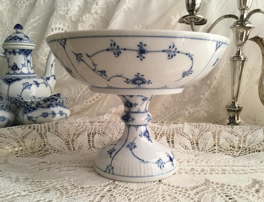ロイヤルコペンハーゲン “ブル ーフルーテッド プレーンレース” コンポート