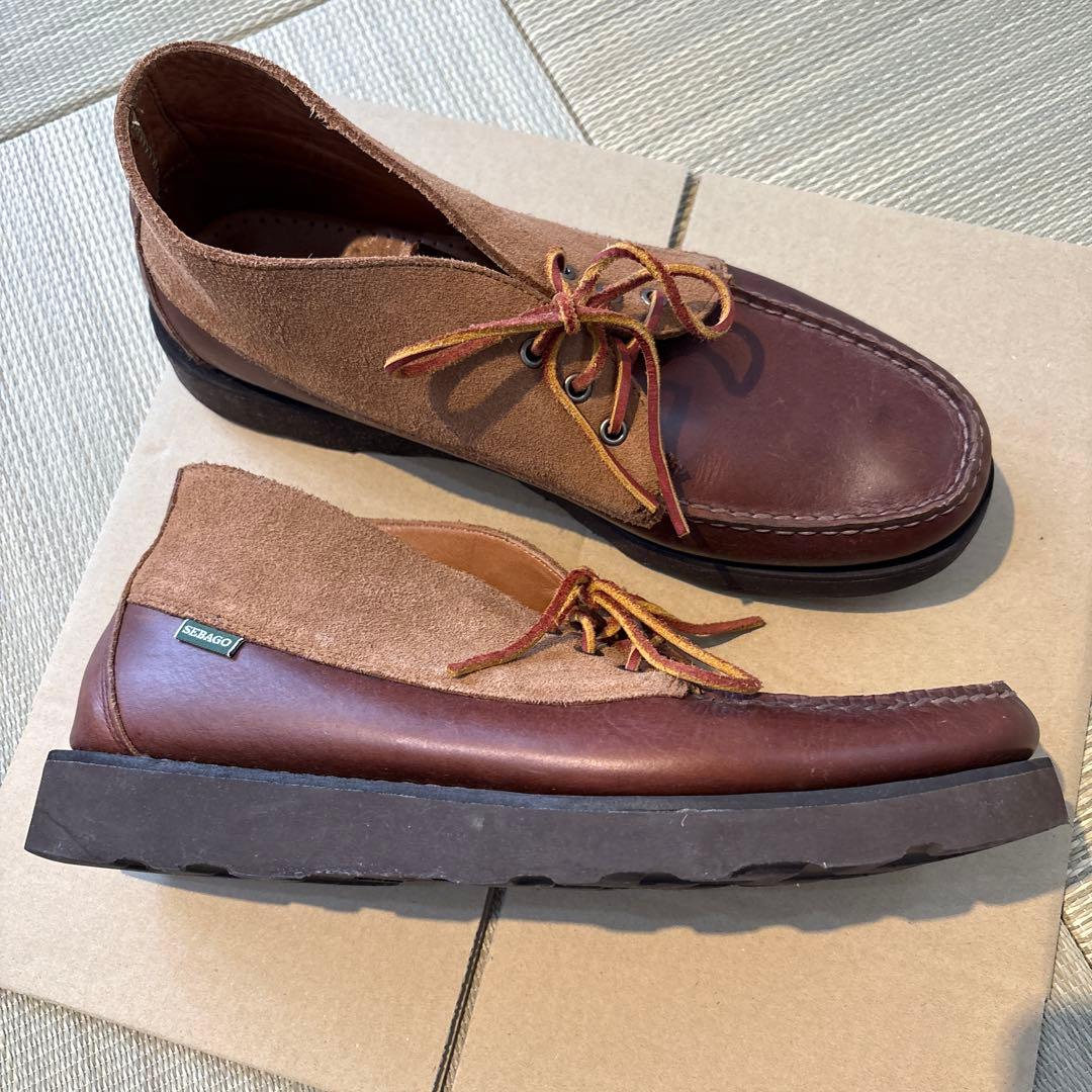 ブラウン スエード レースアップ モカシン