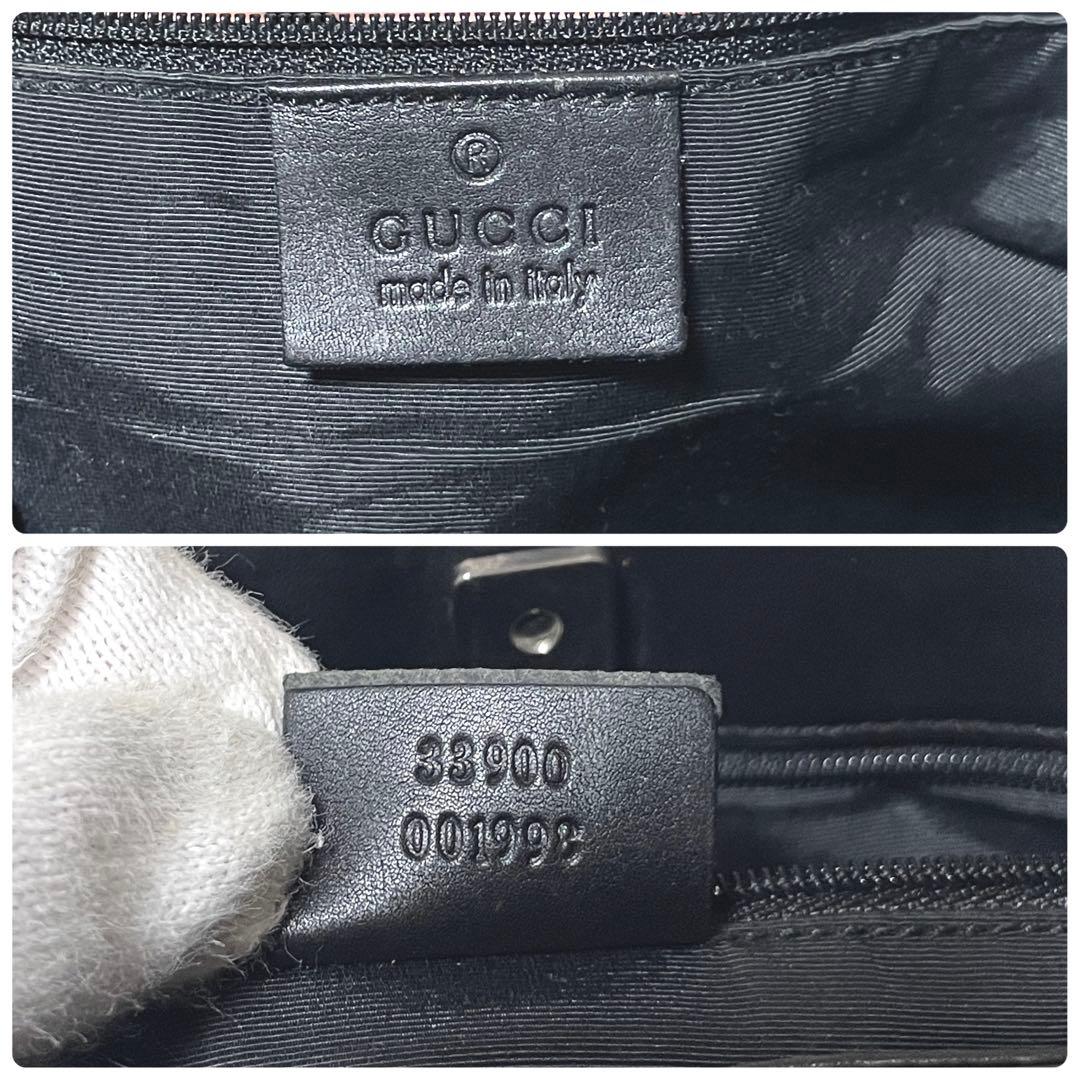 【極美品】GUCCI グッチ　ワンショルダー　キャンバス　レザー　ブラック　黒