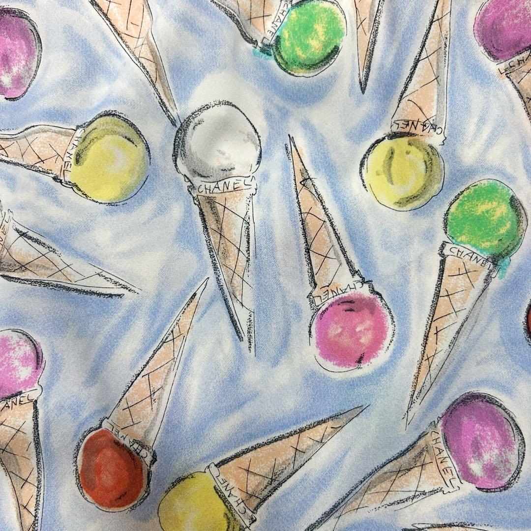 【美品・付属品付き】シャネル☆総柄入りキャミソール アイスクリーム ブランドロゴ