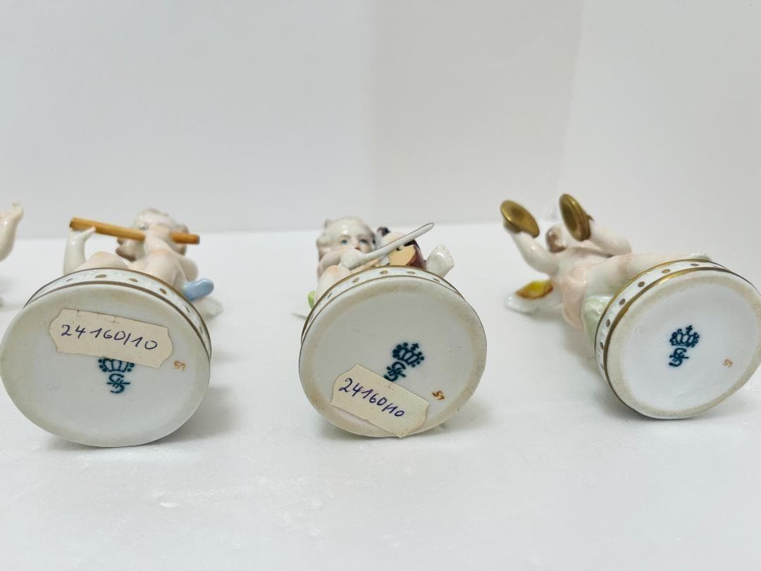 アンティーク　ジッツェンドルフ sitzendorf オーケストラ 楽器　天使