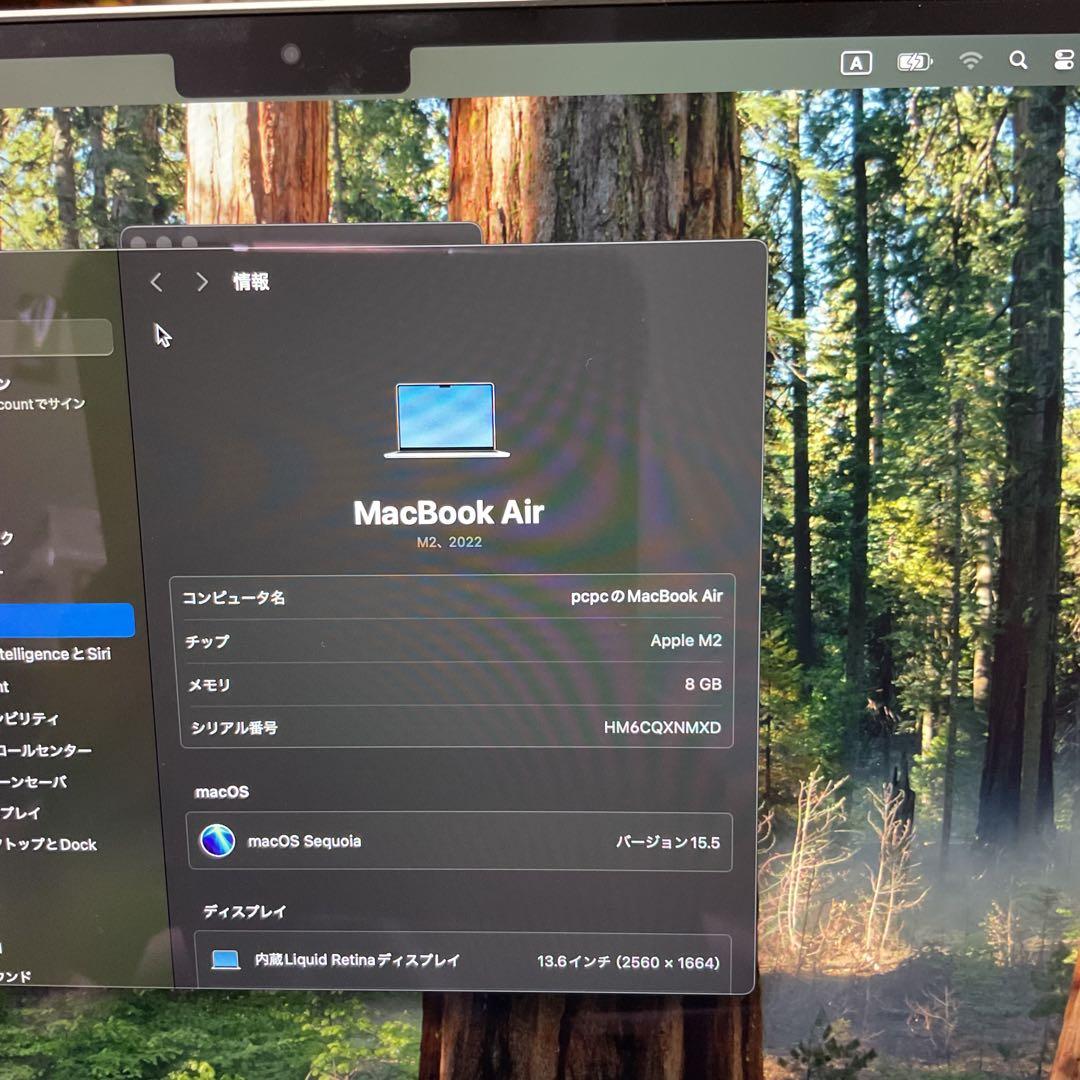 【美品、容量100%、ケース付】MacBook Air M2 8GB/256GB