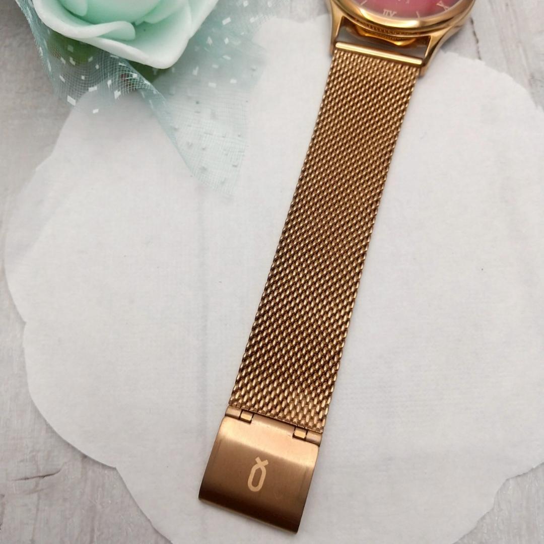 【美品 箱あり】稼働品 ノット デイト機能付き ソーラー式 腕時計 金属メッシュ