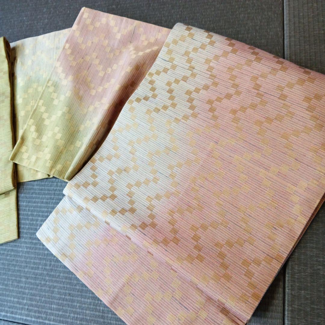 菅原工房 手先二通り　袋帯　霞　リバーシブル　縦縞