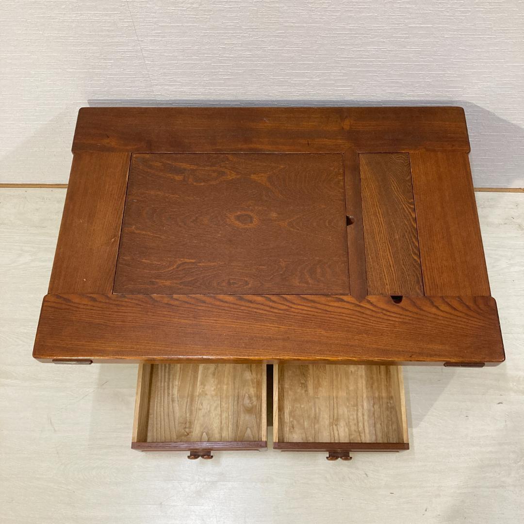 囲炉裏テーブル　座卓　昭和レトロ 火鉢 古民家　 引き出し 木製