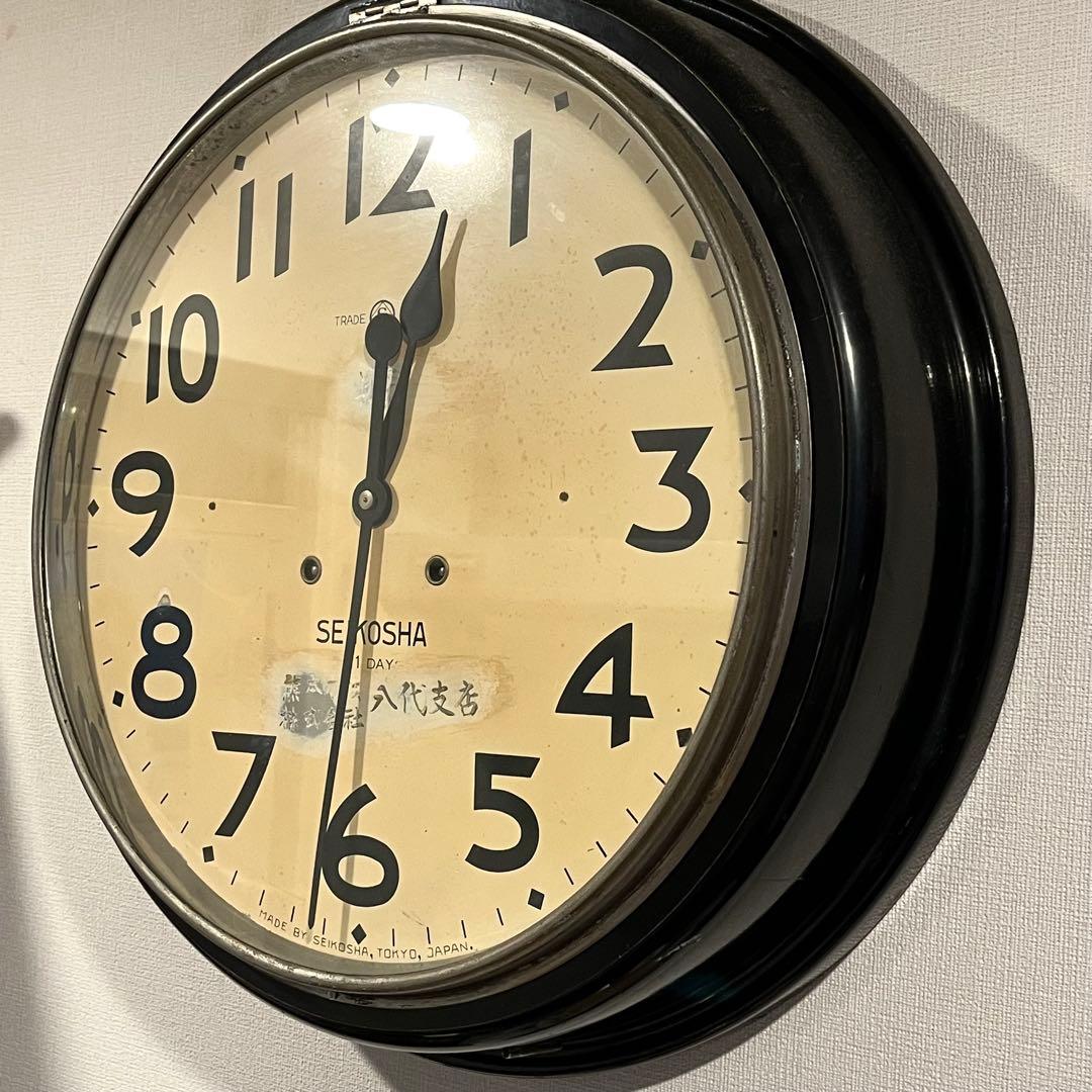 アンティーク時計　昭和初期　SEIKOSHA ゼンマイ式　レトロ　トーマス型掛け
