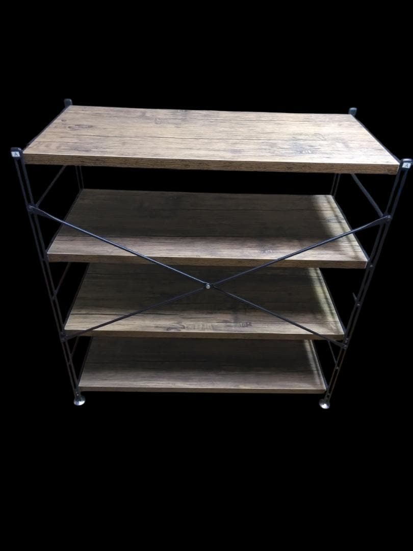 YAMAZEN ラック 木製棚板 4段