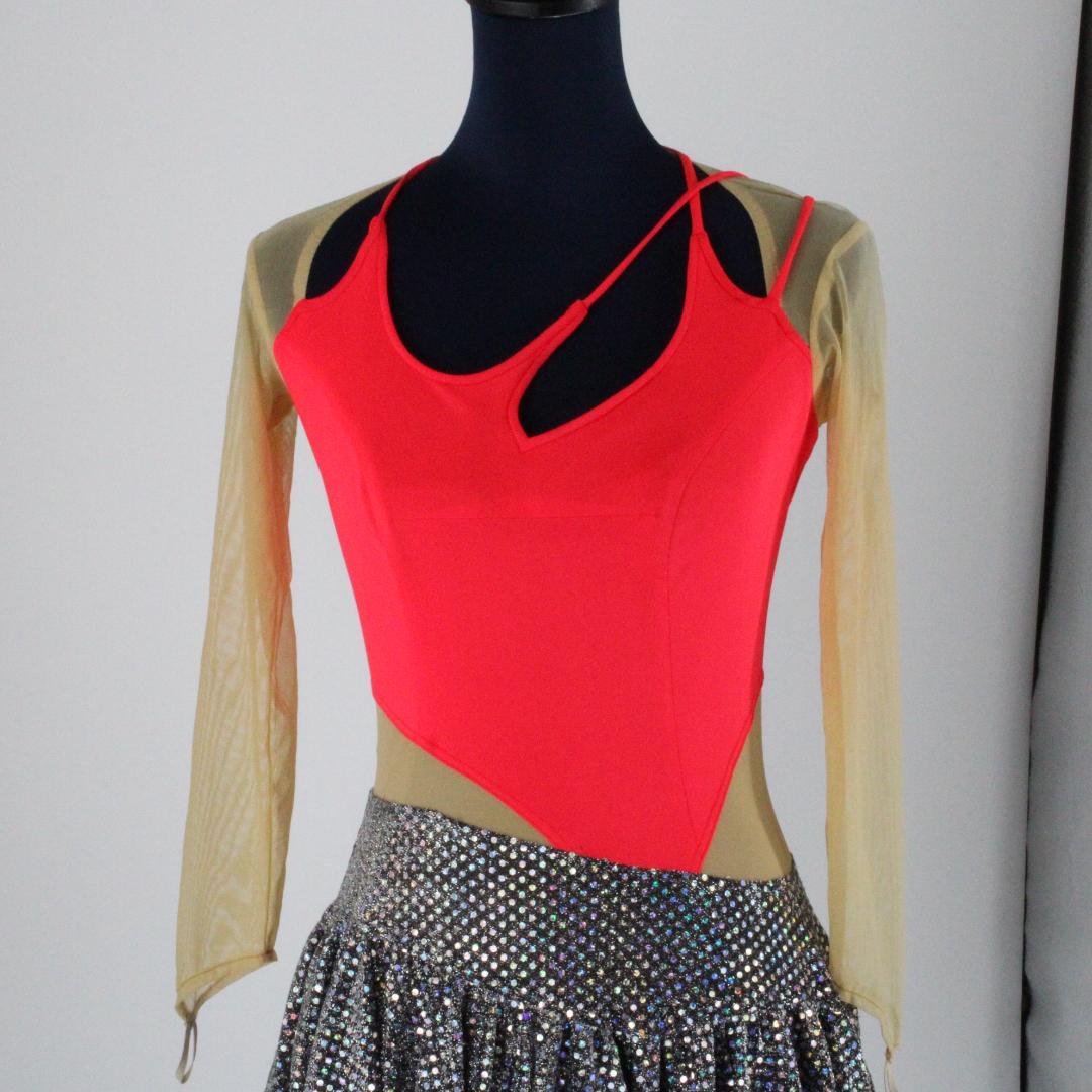 【美品 日本製 社交ダンス衣装】Scarlet スカーレット ラテンドレス