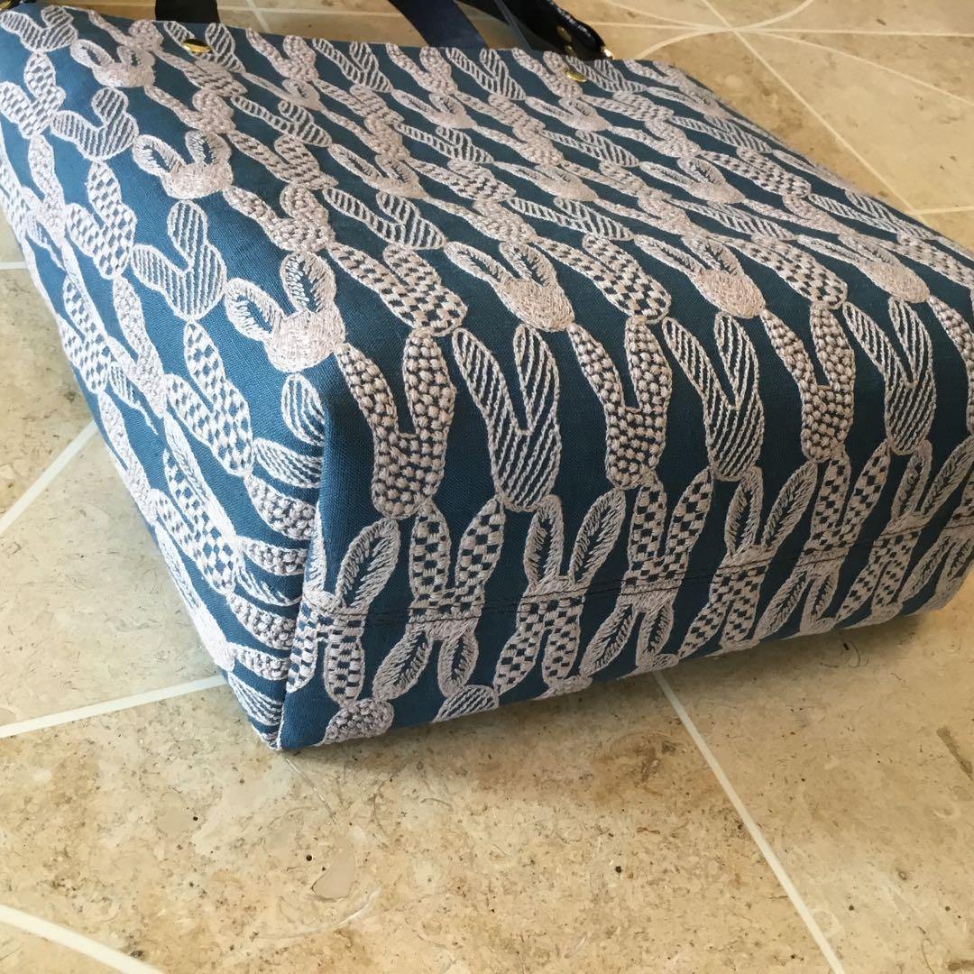 ミナペルホネンpomppiaブルー　2Way肩掛けトートバッグハンドメイド