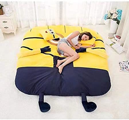 ミニオンお勧めダブル!折りたたみベッド 寝袋 可愛デザイン ふわふわ マットレス