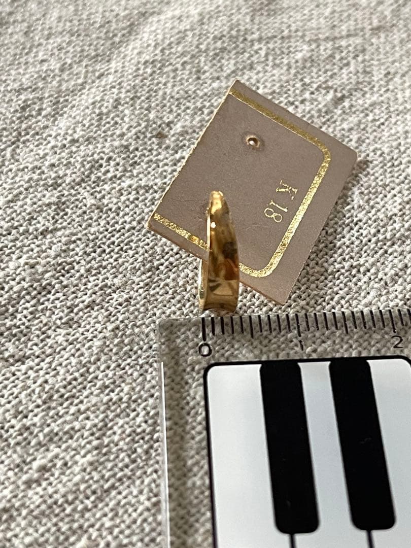 K18 ゴールド フープピアス 片耳用