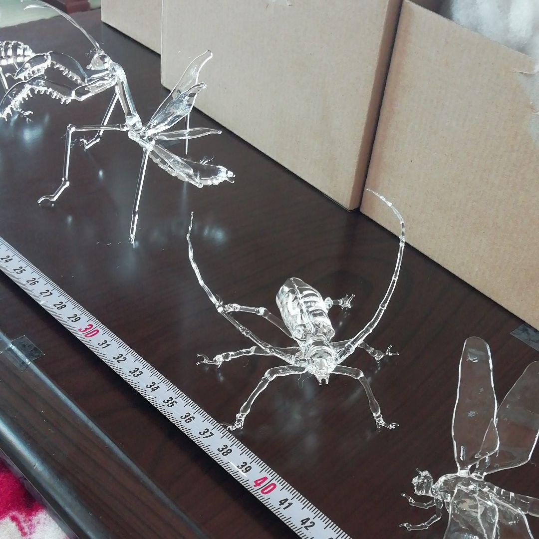 ガラスの昆虫（四点セット)ハンドメイド