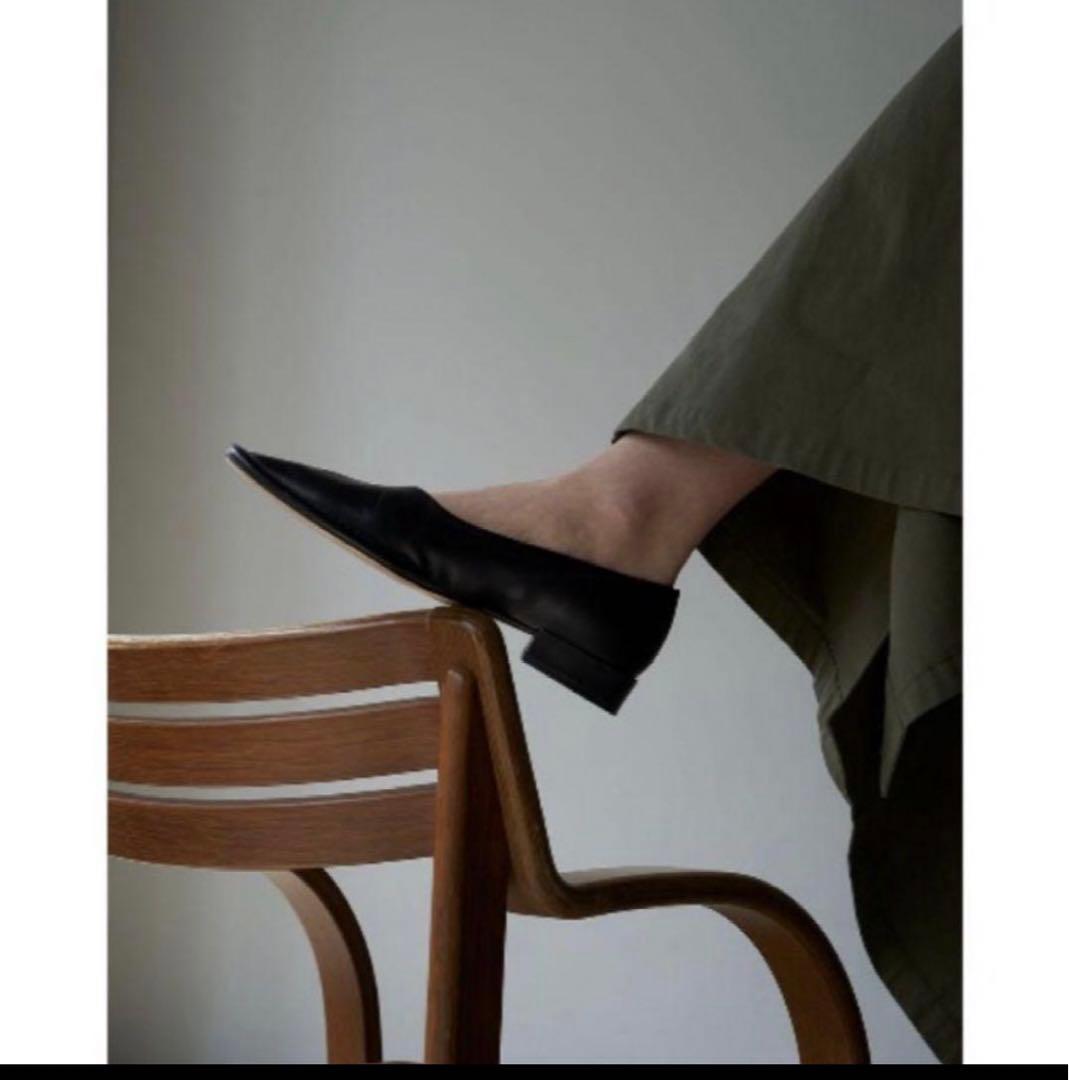 靴 CLANE OUTSTITCH SQUARE FLAT SHOES 36