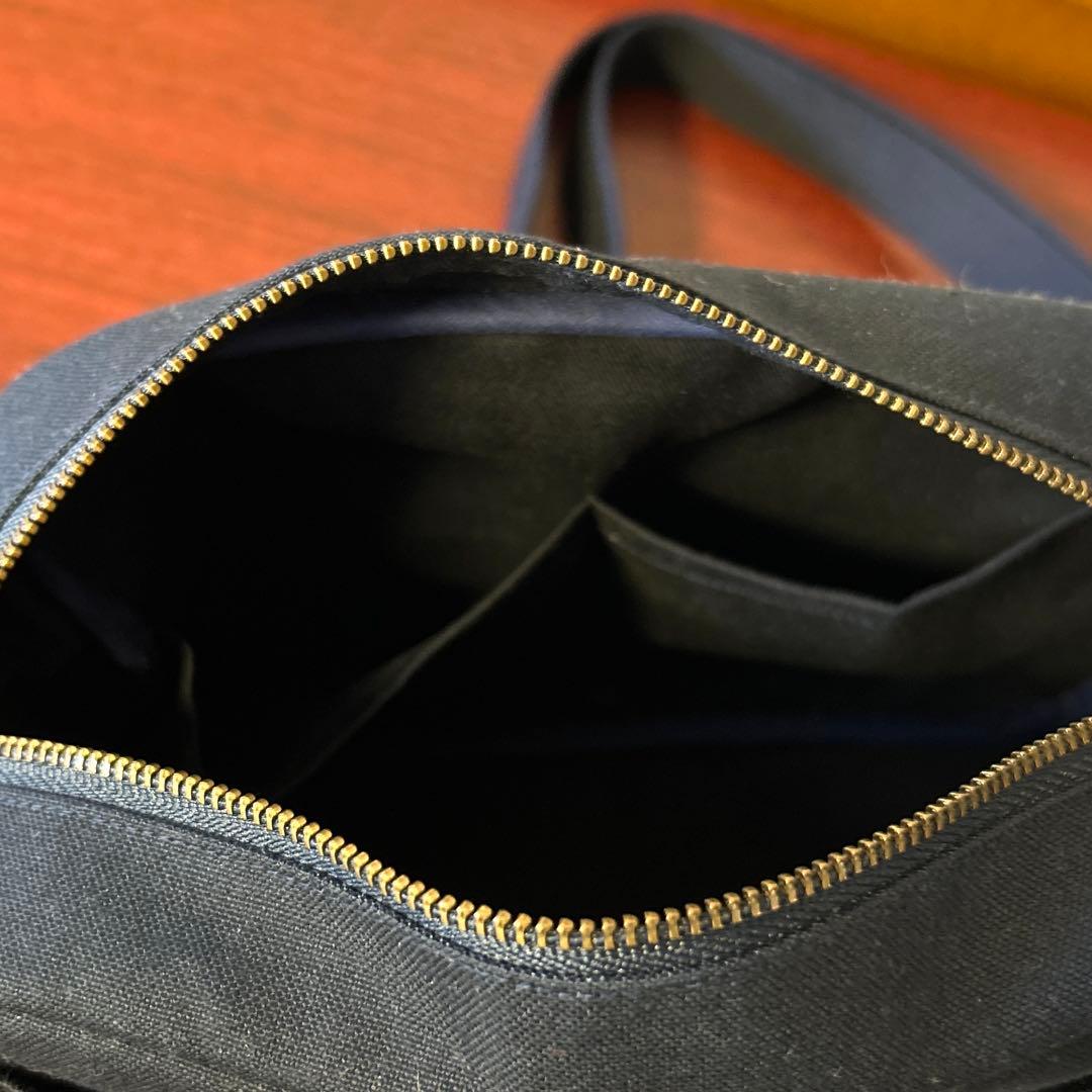 ミナペルホネン rosy(ネイビー&グリーン) ショルダーバック ミニポーチ付き