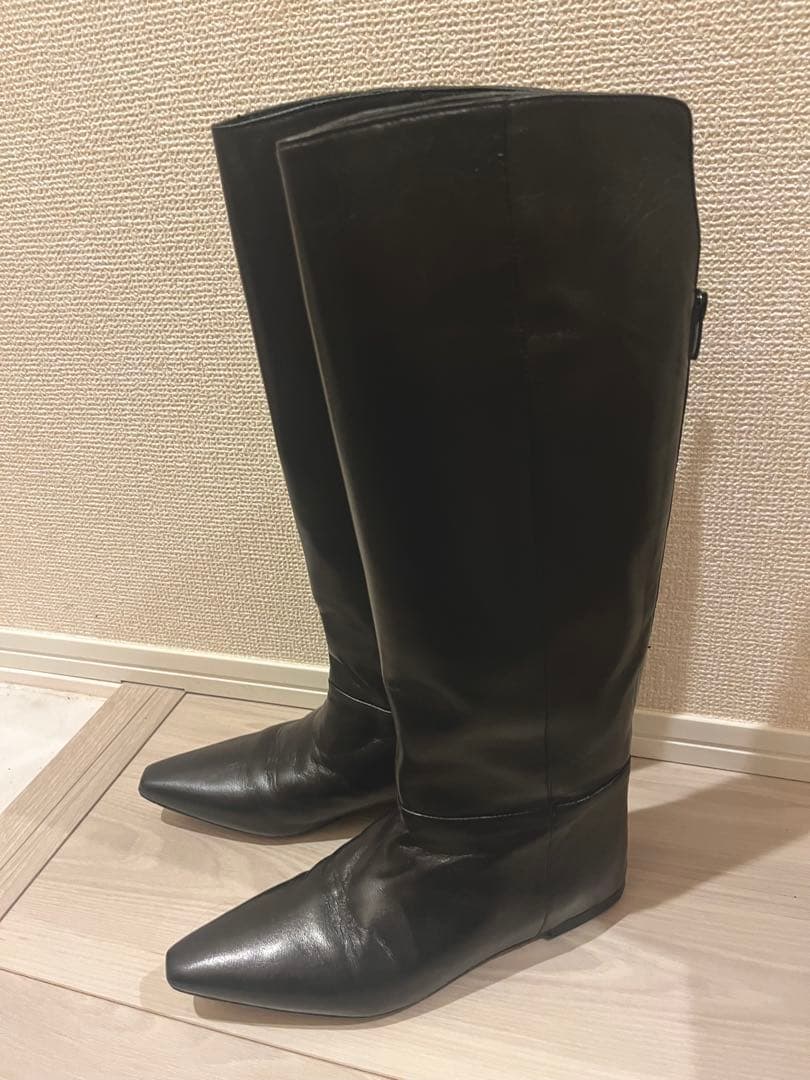 CORSO ROMA 9 レザー バックジップロングブーツ36