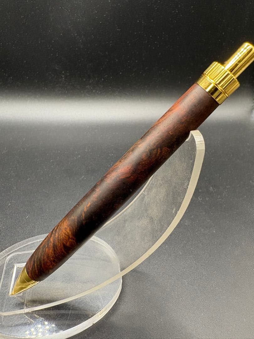 534超極上　本紫檀　瘤杢　縮杢　多色　木軸シャーペン　ボールペン