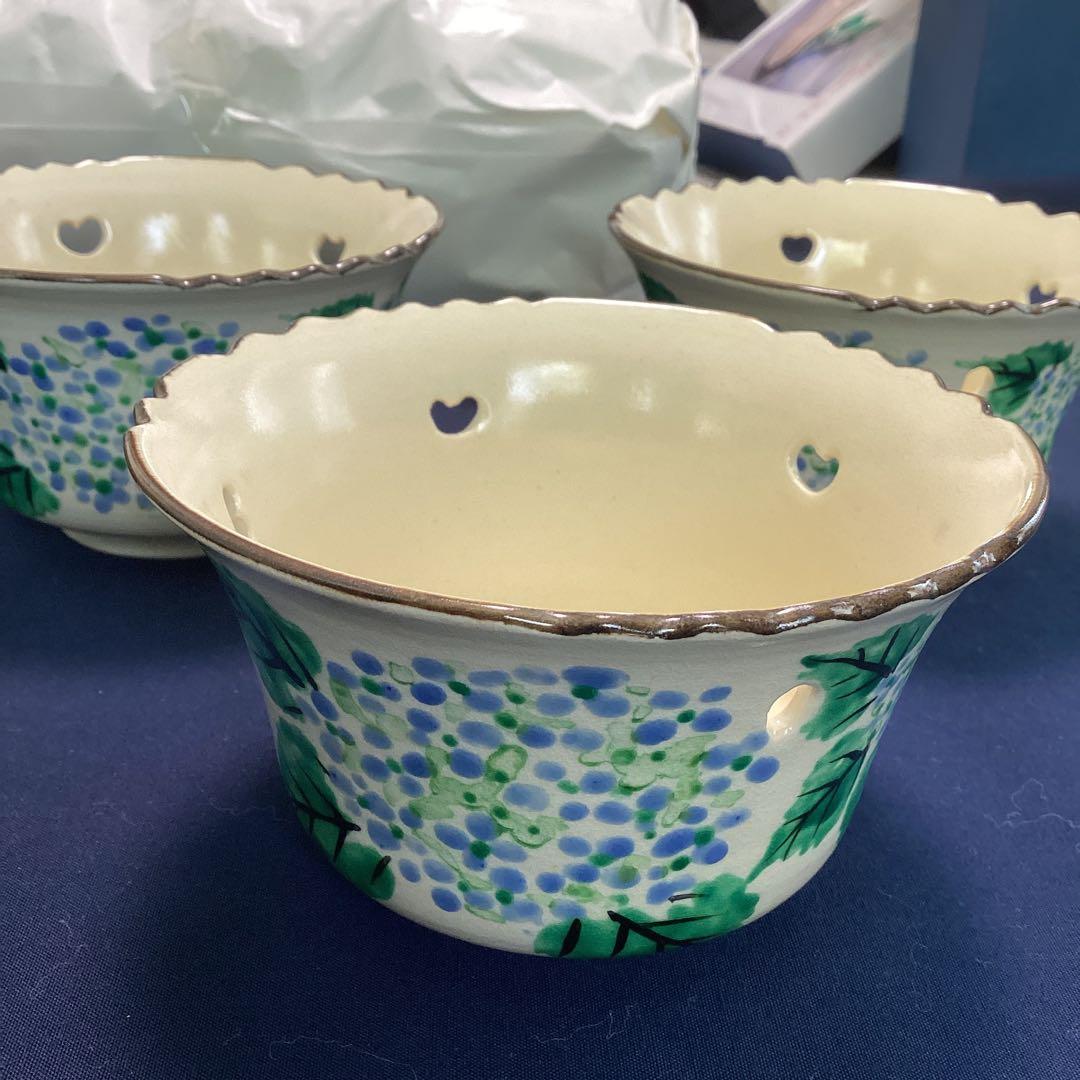 京焼乾山写紫陽花向付10客　　新品未使用　　　夏の器　　最後の10客