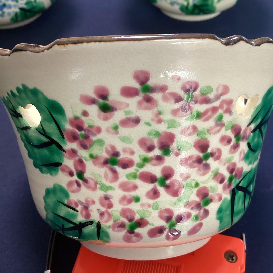 京焼乾山写紫陽花向付10客　　新品未使用　　　夏の器　　最後の10客