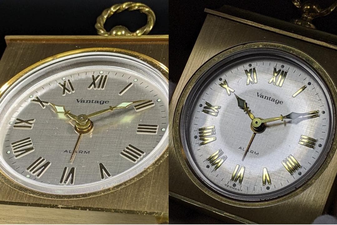 動画有◆稼働品◆Vantage アラームクロック 小型機械式手巻き時計 ドイツ製