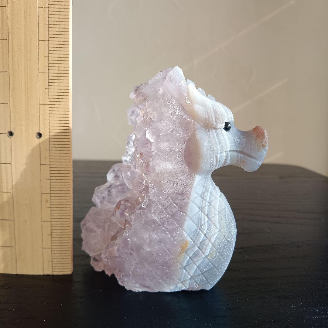 龍　瑪瑙　石英クラスター　彫物　Agate