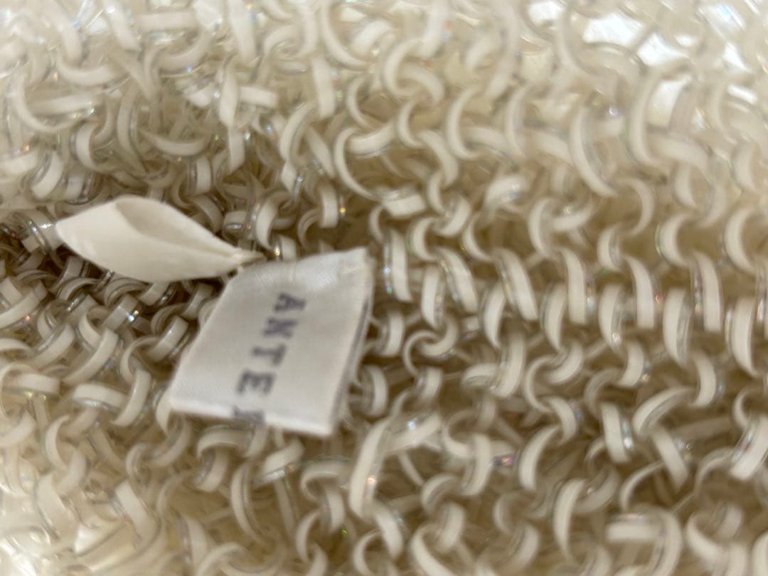 アンテプリマ マットホワイト ワイヤー トート スクエア かごバッグ　チェーン