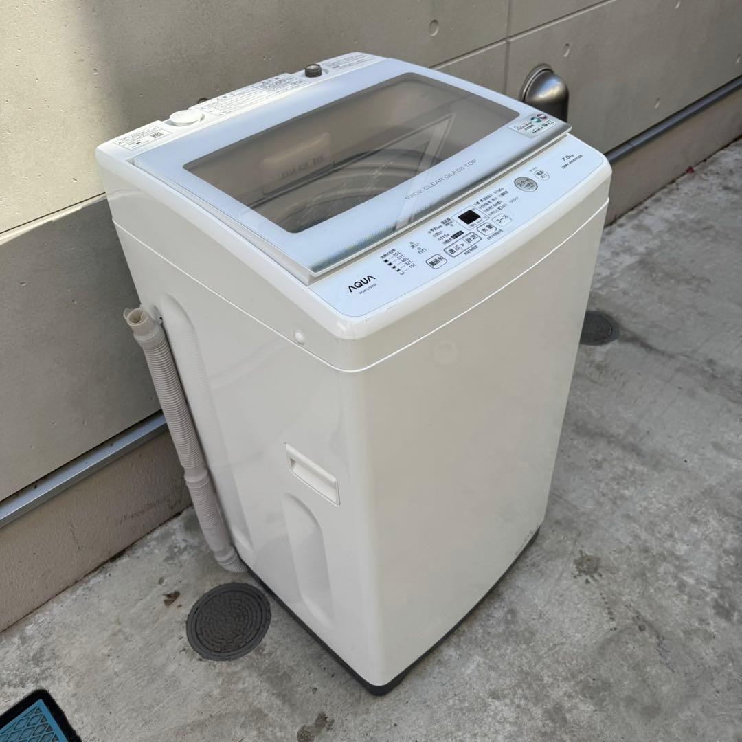 Z1★2022年製美品★アクア　洗濯機　7KG 一人暮らし　インバーター　ガラス