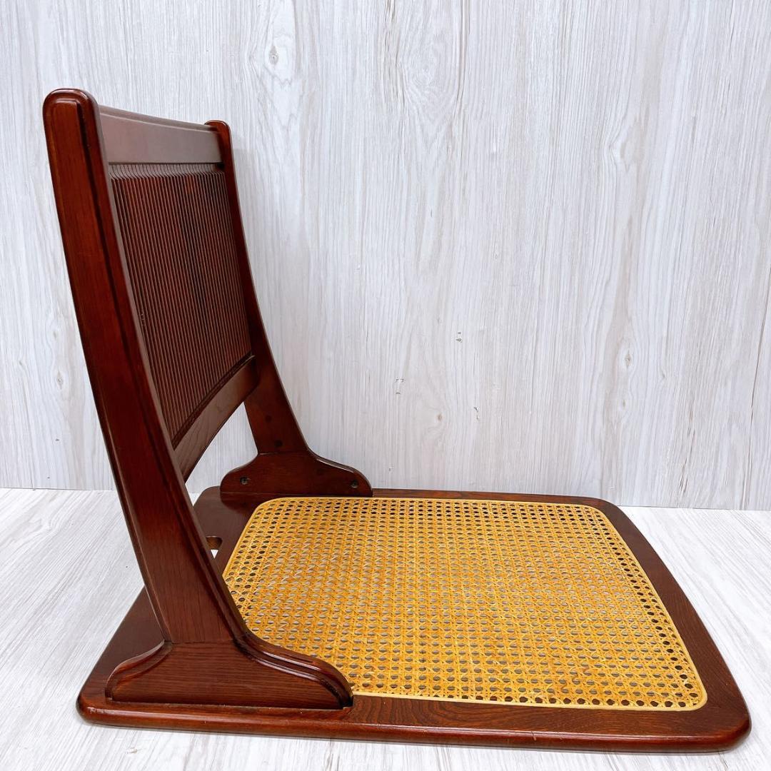 Karimoku カリモク 折りたたみ 座椅子 2台セット 籐座面 ラタン座面