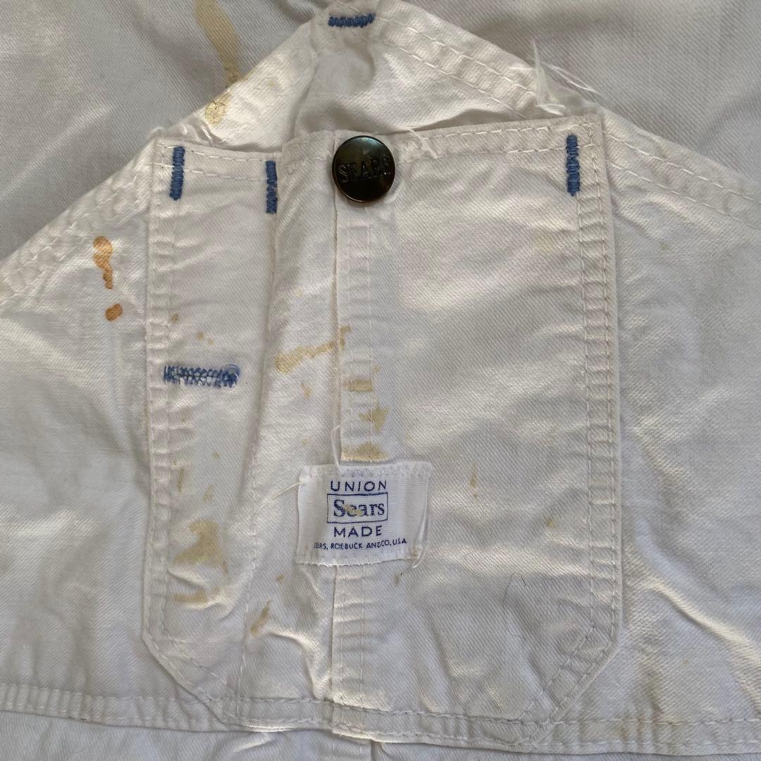 60s ビンテージ Sears ホワイト オーバーオール ペンキ 山ポケ 50s