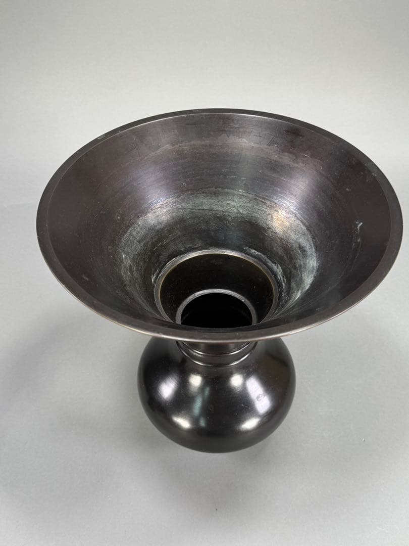 池坊　生け花　唐銅　花器　花瓶　華道具　高さ26.5cm 古流　未生流　龍生派