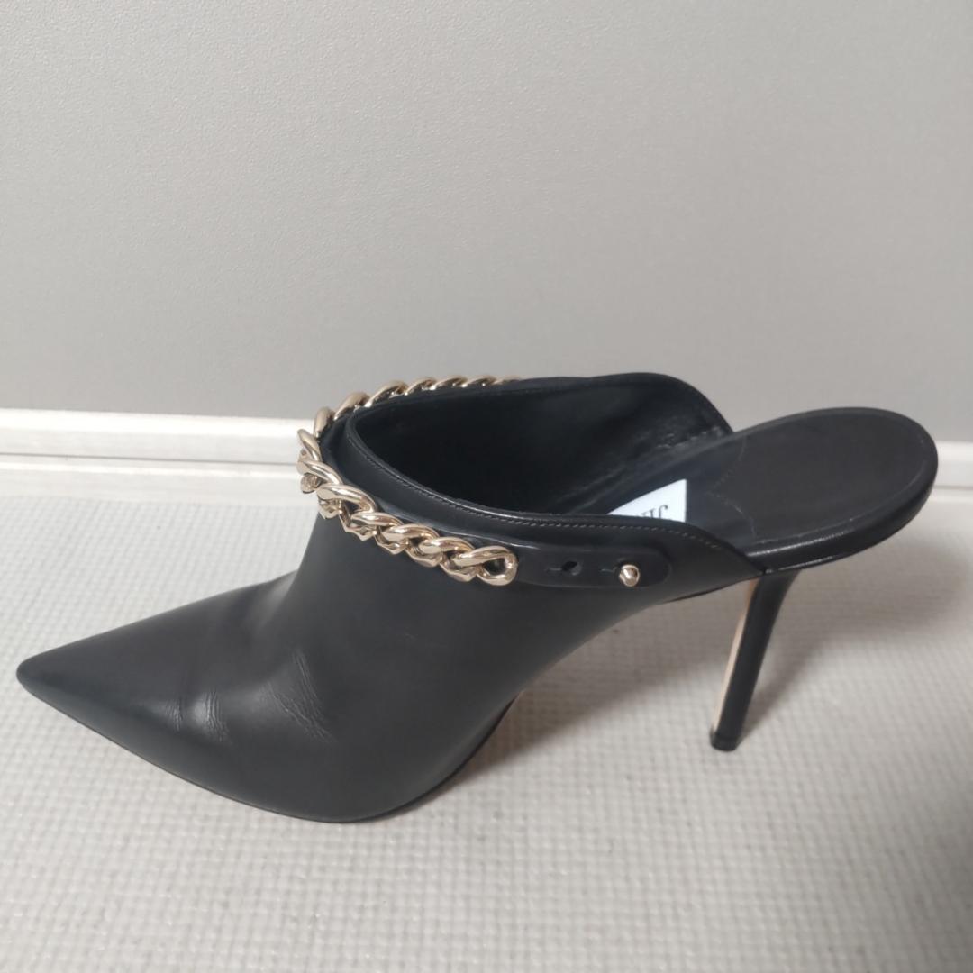 JIMMY CHOO LEXX100 ミュール 2WAY チェーン ハイヒール黒