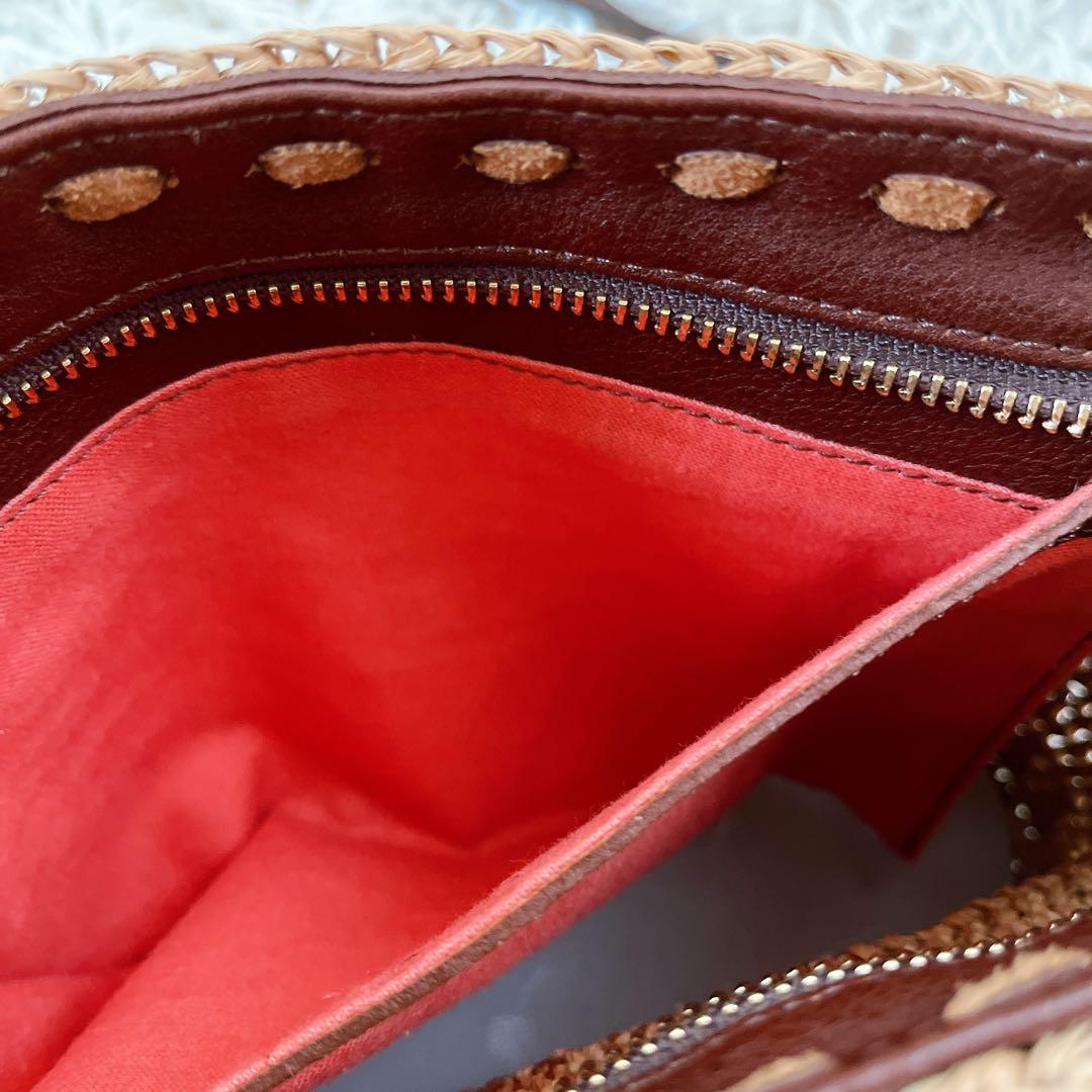 美品✨IBIZA イビサ ラフィア かごバッグ ショルダーバッグ ナチュラル