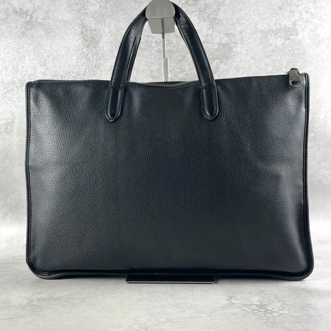 ロエベ　アナグラム　ビジネスバッグ　レザー　ブラック　ロゴ