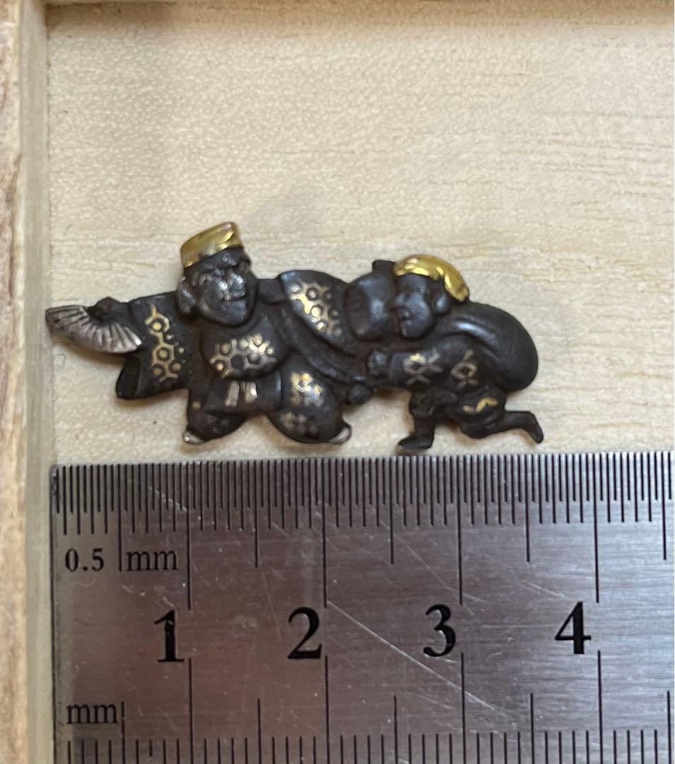 七福神　縁起物　恵比寿と大黒天？　前金具　刀装具
