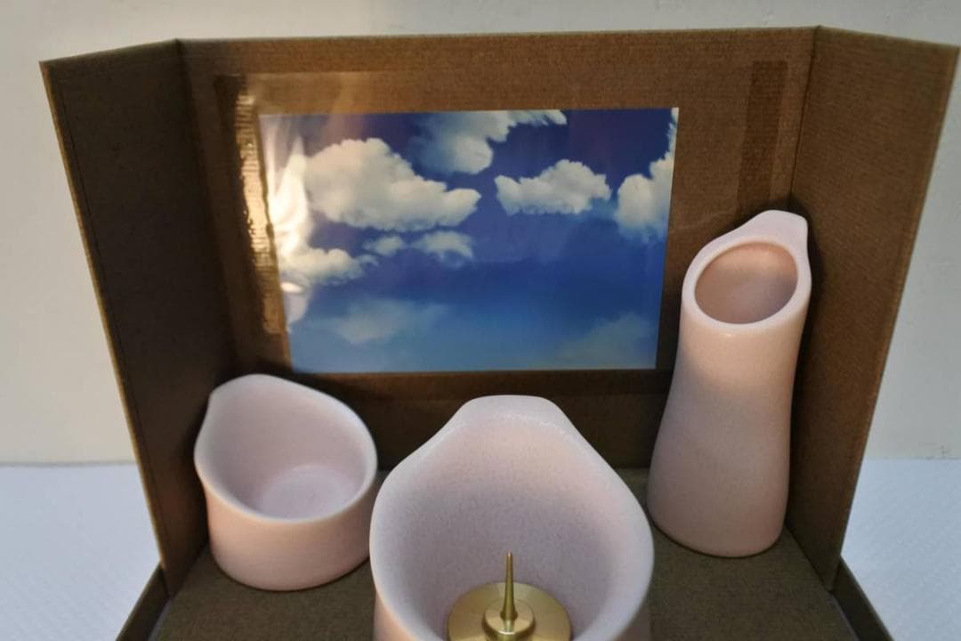 限定値下　【長期保管品】仏具5点セット　くらら　ピンクマット　仏壇　2968